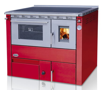 piec kuchenny na drewno do CO Senko C-25 czerwony